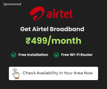 Airtel Broadband Affiliate Offer – ₹499/month – Free Router – Check Availability