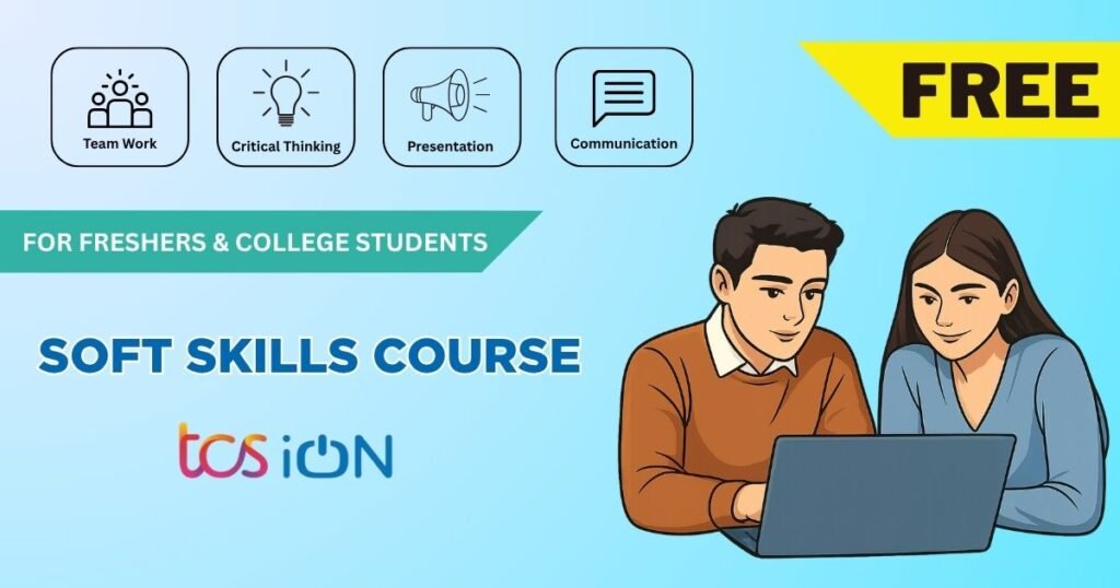 TCS-iON Introduction to Soft Skills course illustration with students learning communication and presentation skills