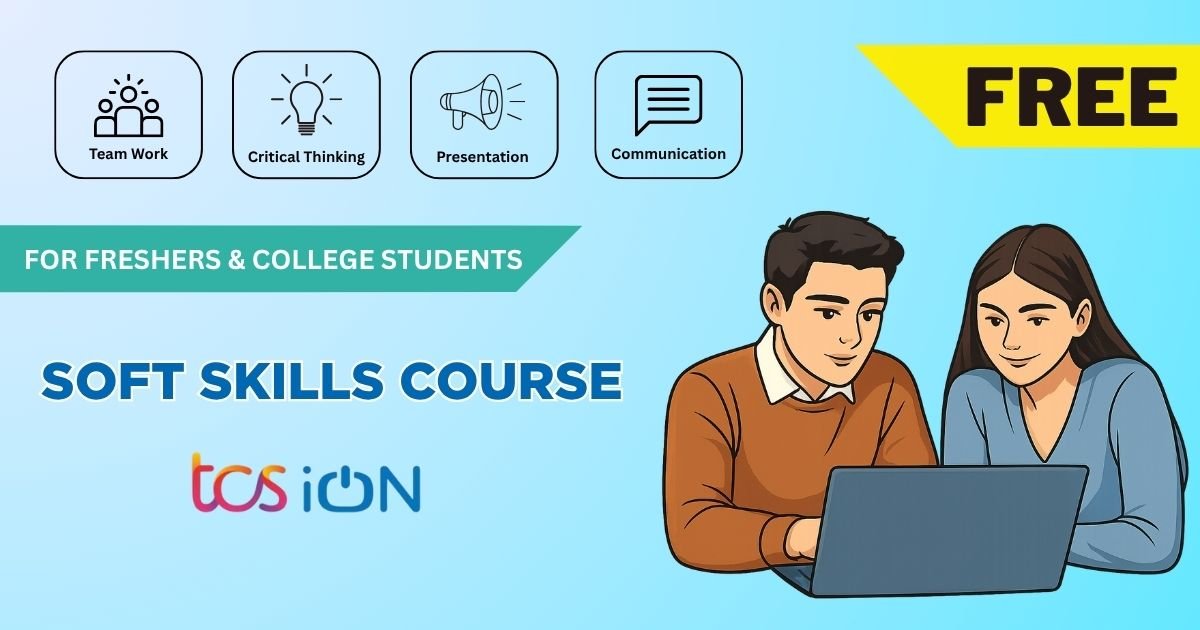 TCS-iON Introduction to Soft Skills course illustration with students learning communication and presentation skills