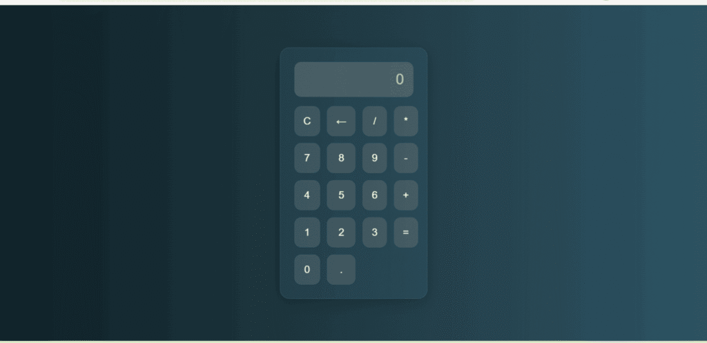 modern javascript calculator ui screenshot