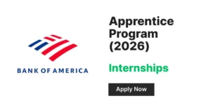 Bank of America Apprentice Program 2026 internship for tech students banner with Apply Now button