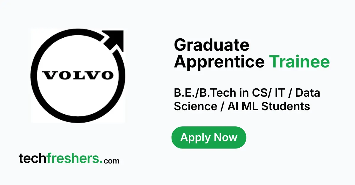 Volvo Graduate Apprentice Trainee opportunity for B.E./B.Tech students in Hoskote, Bangalore