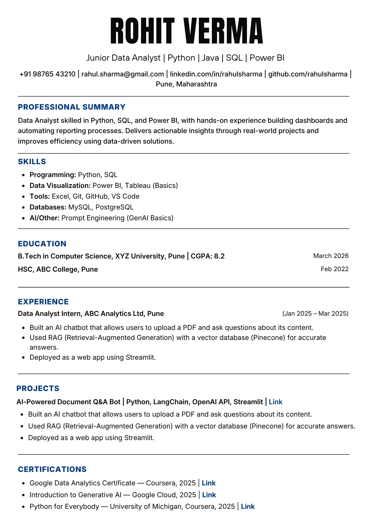ATS-optimised resume service