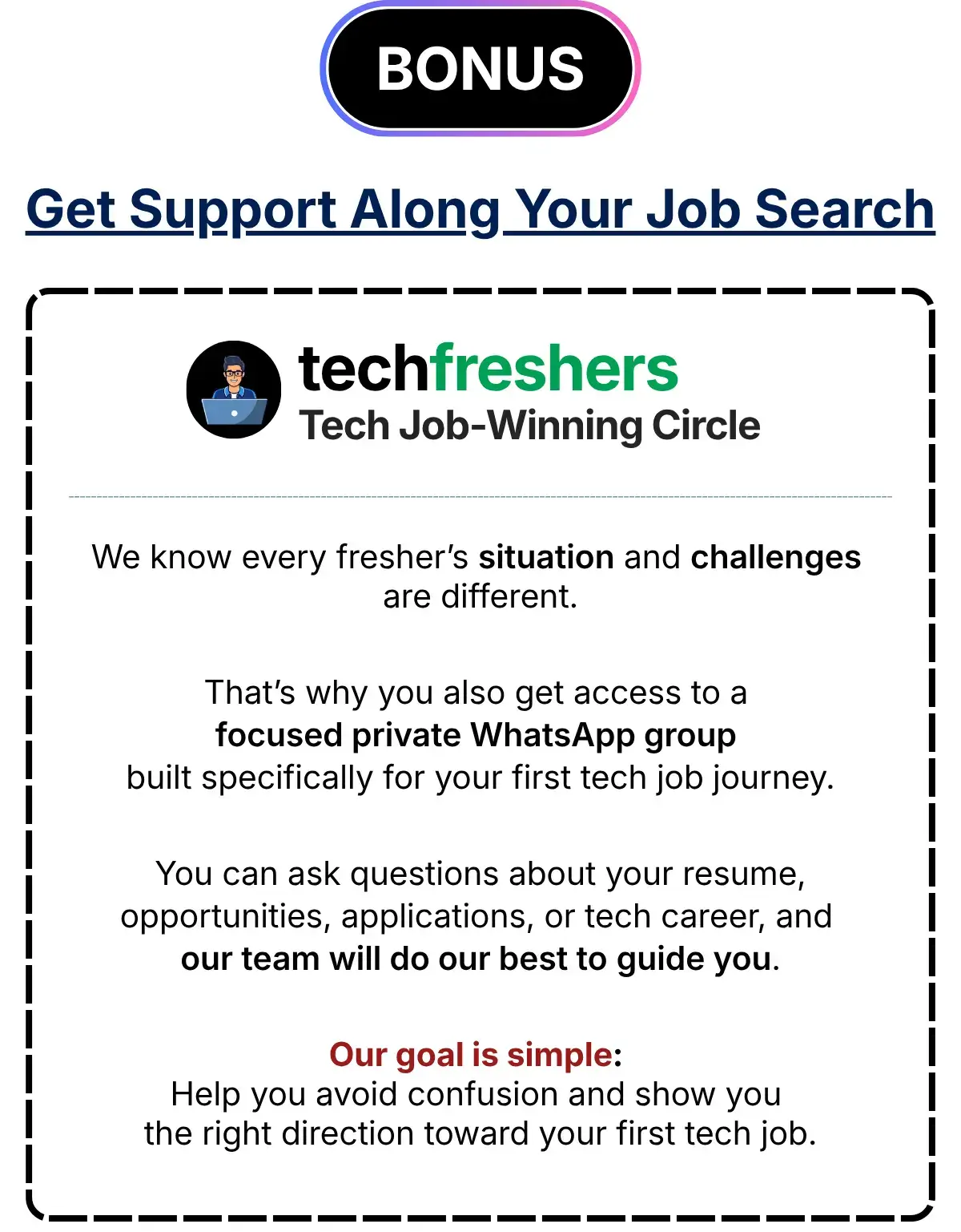 bonus support with job search 2